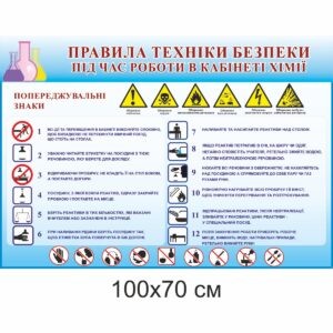 стенди з хімії, стенди для оформлення кабінету хімії,стенди у шкільний кабінет хімії, стенды по химии, стенды для оформления кабинета химии, стенды в школьный кабинет химии, Україна, Украина, правила техніки безпеки під час роботи в кабінеті хімії