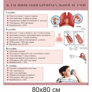 стенди купити, стенди замовити, стенди Україна, стенди для внз, стенди для вищої освіти, медичні стенди, медицина, стенди з медицини, астма, бронхіальна астма, класифікація бронхіальної астми